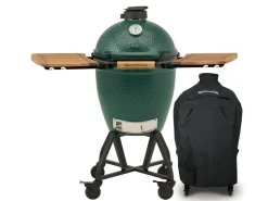 Big Green Egg Large – met intEGGrated onderstel, acacia zijplankjes en hoes