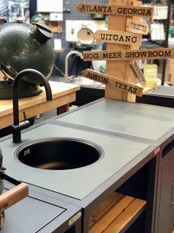 Dekton natuursteen insert antraciet – Modular Outdoor Workspace – Big Green Egg