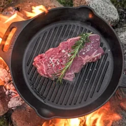 Gietijzeren grill skillet met steel Petromax