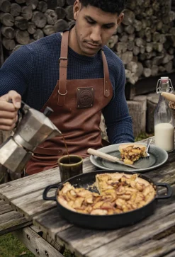 Leren buffalo schort Cognac Witloft