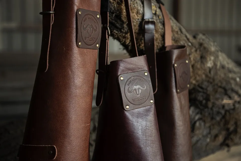 Leren buffalo schort Mokka Witloft