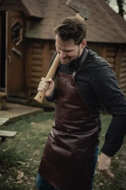 Leren buffalo schort ruby Witloft