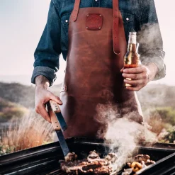 Leren schort zwart Witloft