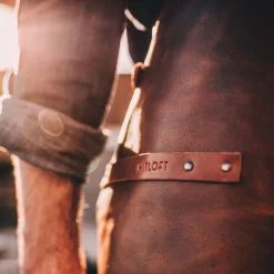 Leren schort zwart Witloft