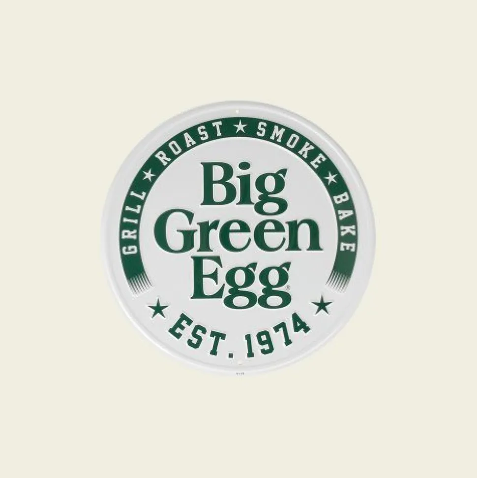 Rond tekstbord wit ‘Est. 1974’ Big Green Egg